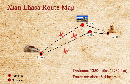 Flights to Lhasa from Xian