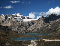 The Snow-Capped Haizi Mountain with Clear Lakes 