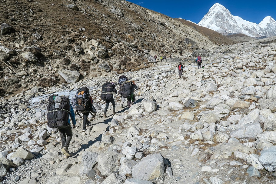 Climbers on the Nepal Side