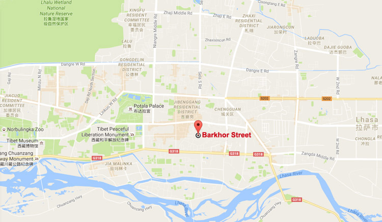 Barkhor Street Map