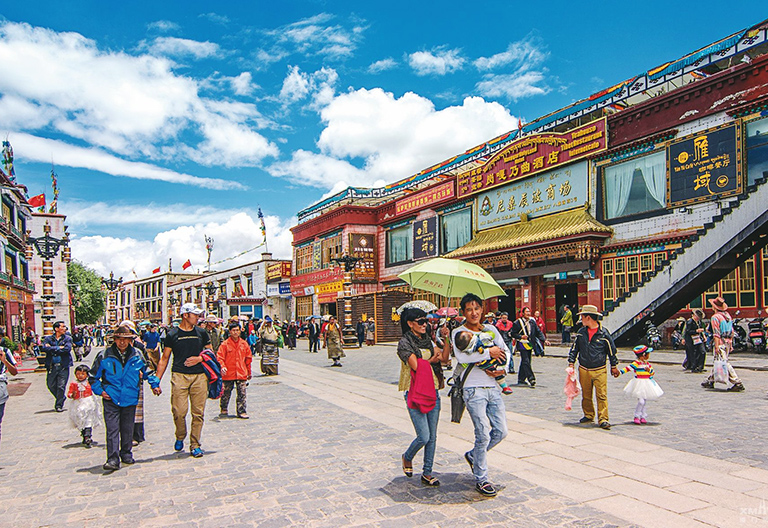 Overview of Barkhor Street