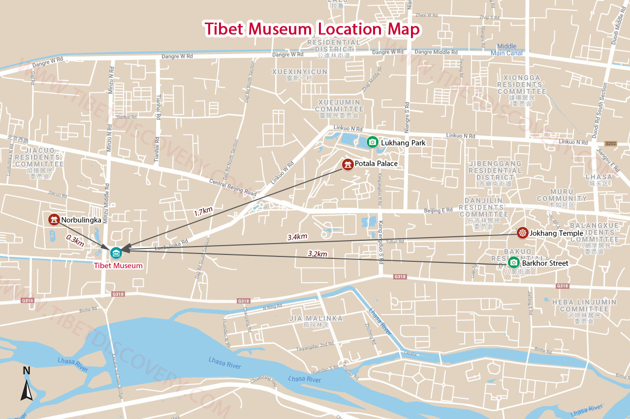Tibet Museum Map
