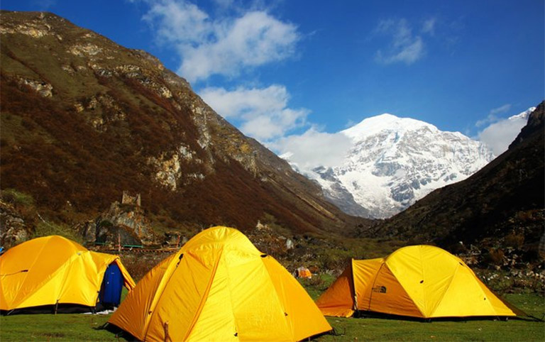 Camping in front of Mount Chomolhari Bhutan Trekking 2021/2022