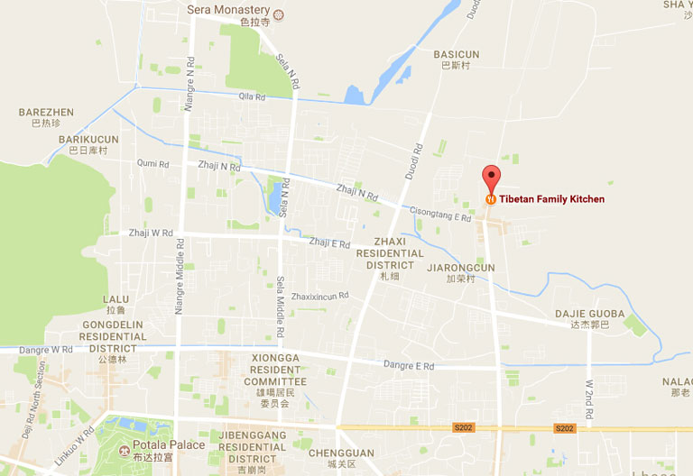 Tibet Family Kitchen Location Map