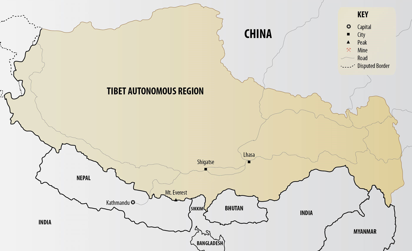 Карта тибет бутан