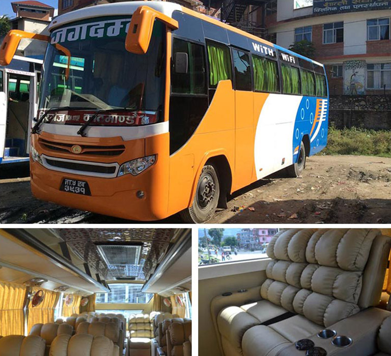 Kathmandu to Pokhara Deluxe Tourist Bus Kathmandu to Pokhara Deluxe Tourist Bus