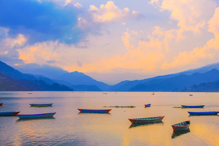 Peaceful Fewa Lake During the Sunset Pokhara Things to Do 2020