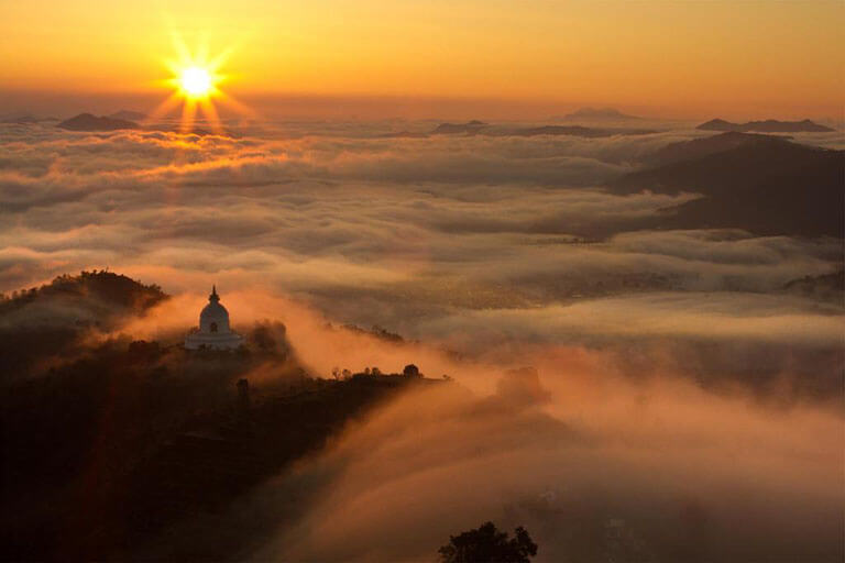 Sunrise and Cloud Sea from World Peace Pagoda Pokhara Things to Do 2020