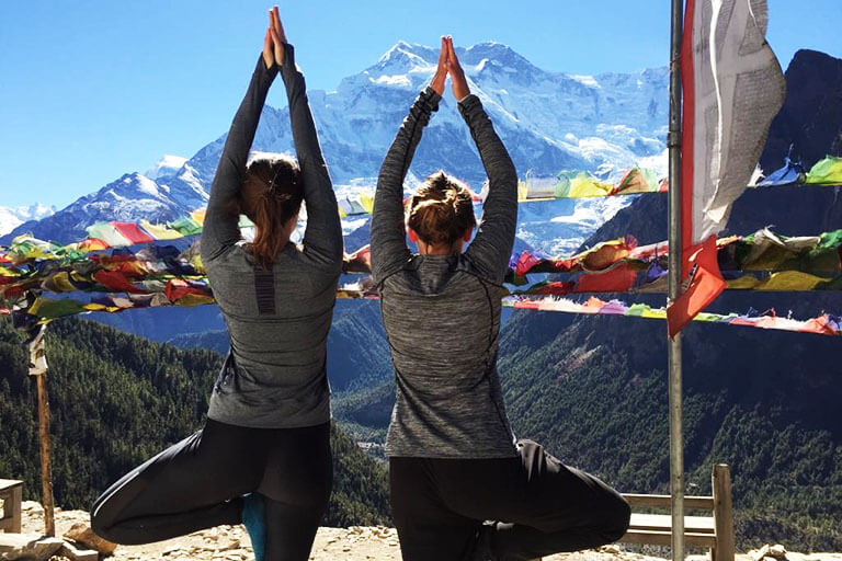 Outdoor Yoga Facing the Himalayas Pokhara Things to Do 2020