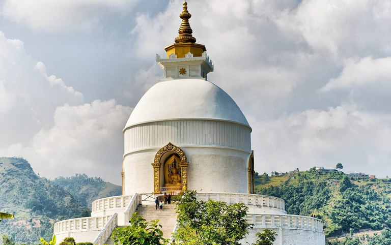 Brilliant-white World Peace Pagoda