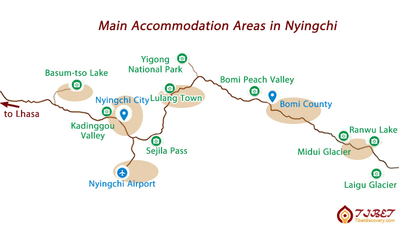 Nyingchi Acommodation Map Nyingchi Acommodation Map