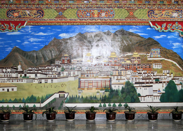 Tibetan Wall painting in Shigatse Hotel