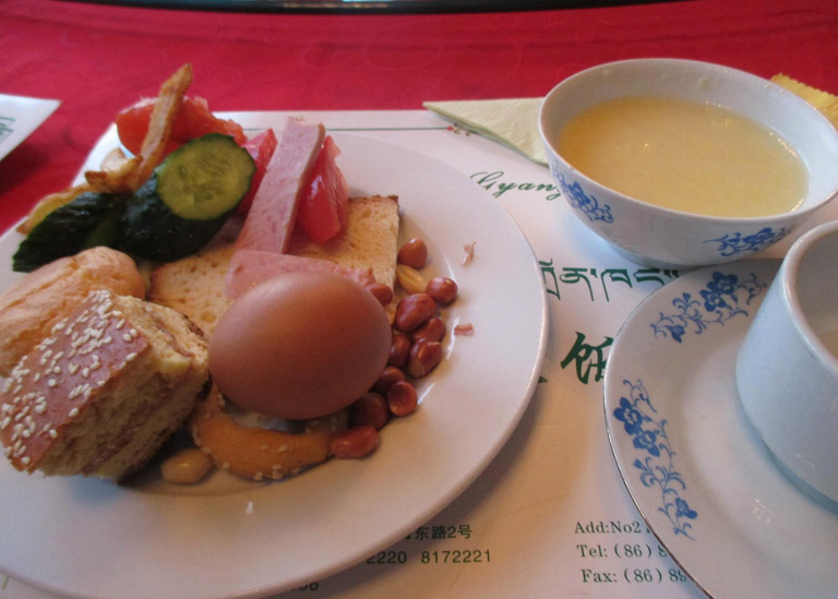 Food in Gyantse Hotel