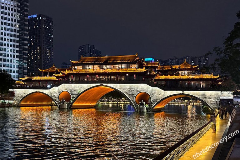 Night View of Anshun Bridge in JIuyanqiao Area
