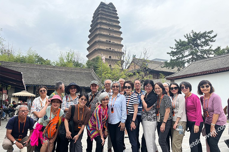 Our guests - Richard's group from Australia explored Small Wild Goose Pagoda in April, 2024