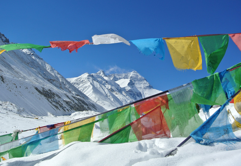 Tibetan Praiyer Flags on Mount Everest