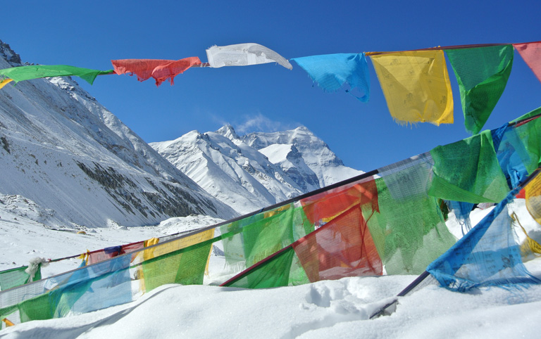 Tibetan Praiyer Flags on Mount Everest