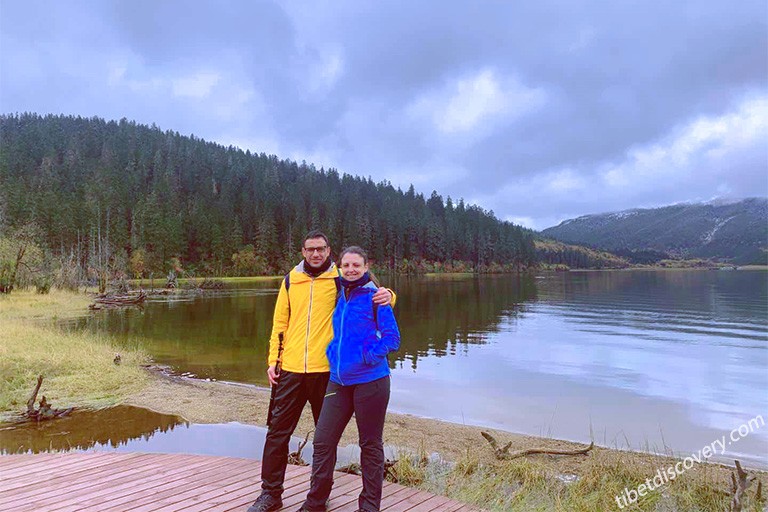 Our guests - Daniel and Isabel enjoyed the poetic view of Pudacuo National Park