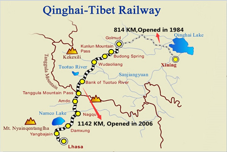 Total Length of Qinghai Tibet Railway Qinghai Tibet Railway