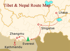 Nepal & Tibet Map